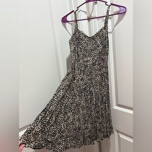Old Navy Black and White Leopard Mini Dress